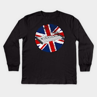 Xylophone UK Flag Britain Xylophonist Percussionist British Musician Kids Long Sleeve T-Shirt